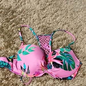 Target pink floral bikini top